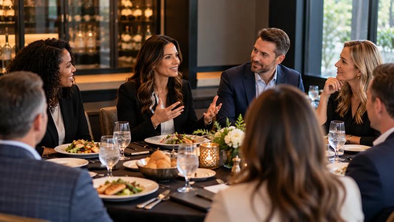 Elegant Business Lunch Conversation