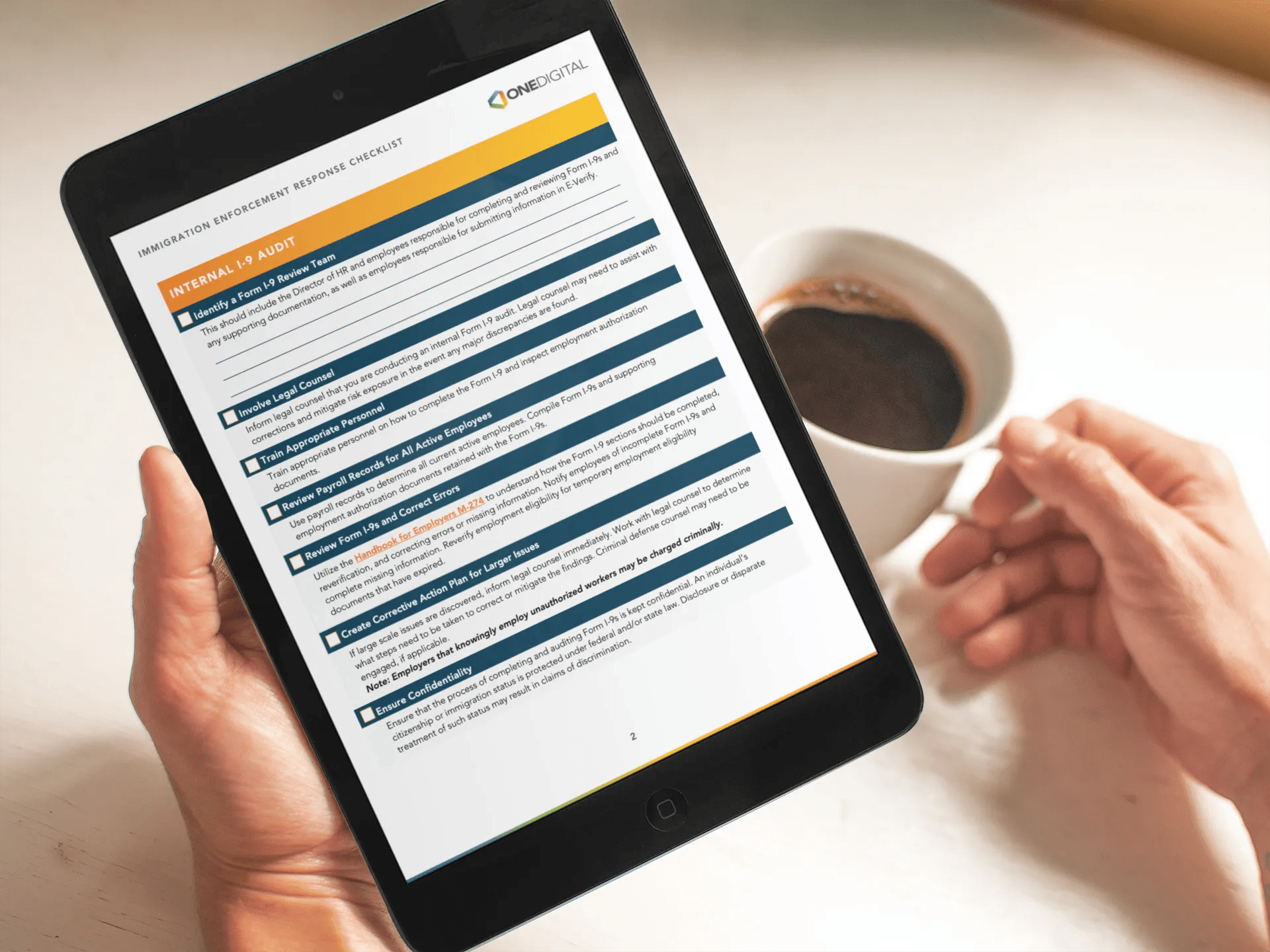 OneDigital Immigration Enforcement Response Checklist