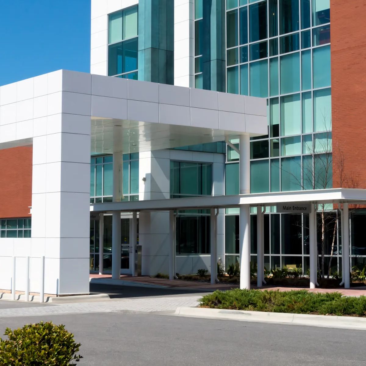 The modern medical building main entrance