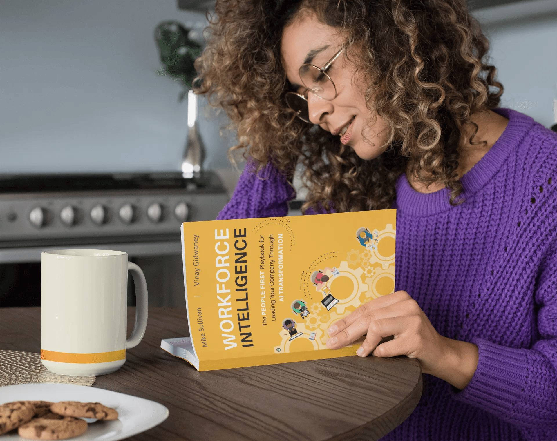 WomanReadingBookMockup