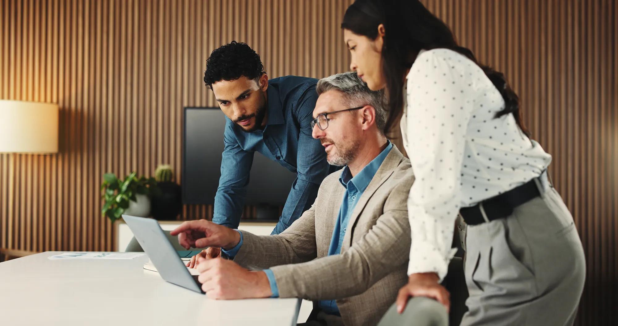 Media agency, reading and people in workplace, laptop and email for news report submission. Magazine editor, online subscription or journalist with pc, creative project or column for website blog.